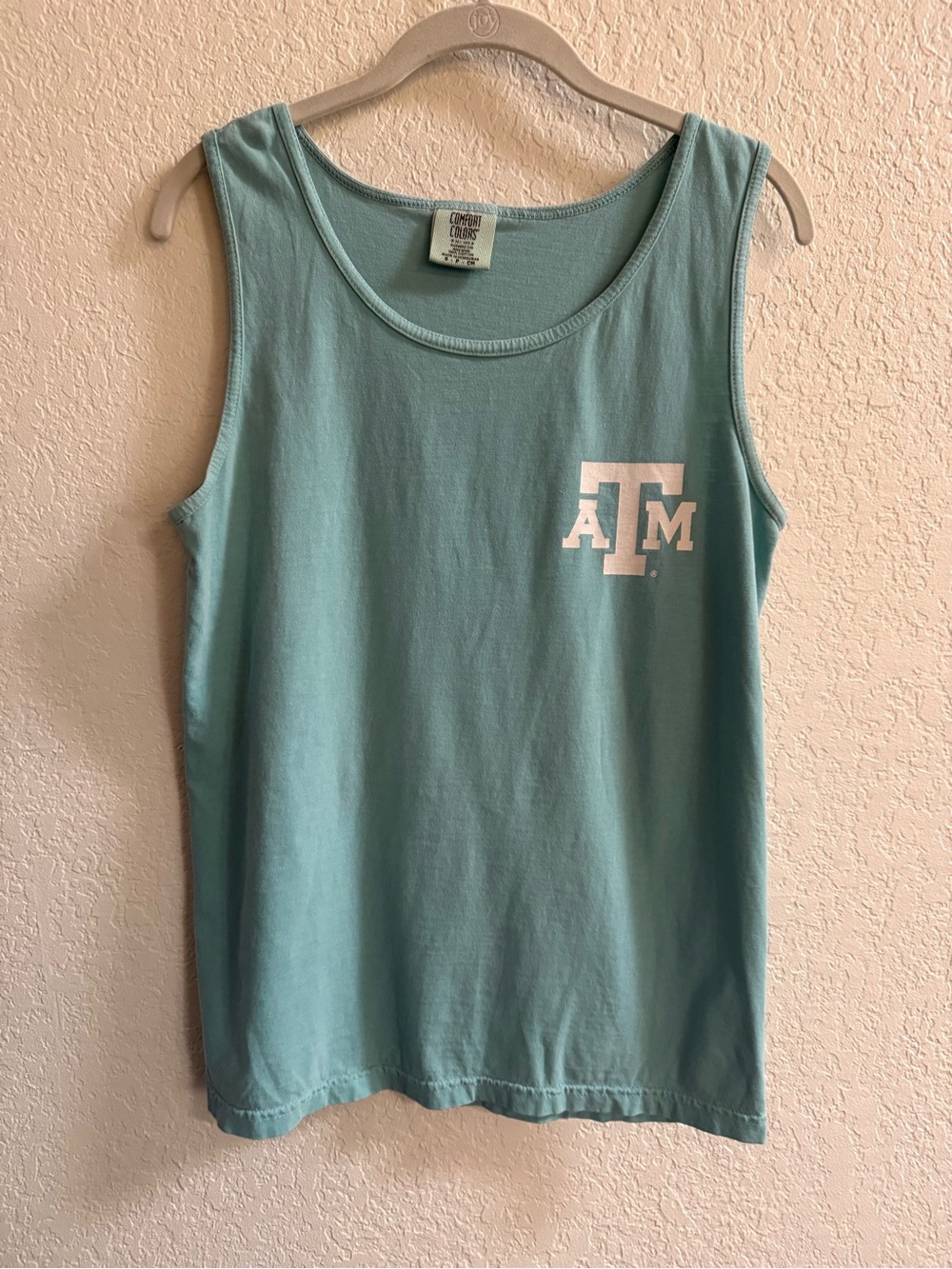 Texas A&M Comfort Colors Light Teal Tank Top with Floral Print